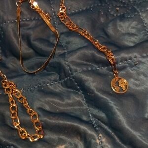 Bundle Of 3 Ankle Bracelets Gold Plated!!